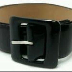Ann Taylor Black Patent Leather Belt Size Medium